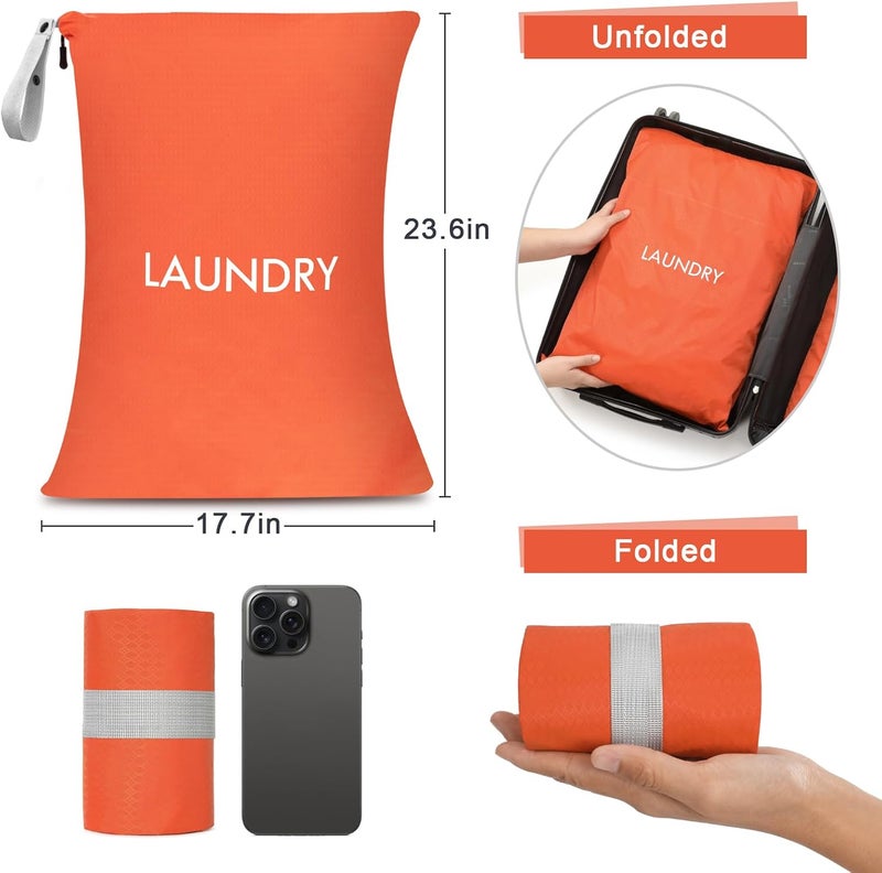 WiseBoy 4 Pack Laundry Bags, Travel Laundry Bag for Dirty Clothes, Washable Nylon Wet Dry Bag, Swimming Yoga Bathing Suit Workout Wet Dry Bags - Image 2
